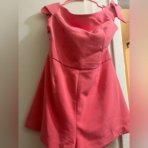 Romeo & Juliet Couture Pink Off the Shoulder Romper | Size Large